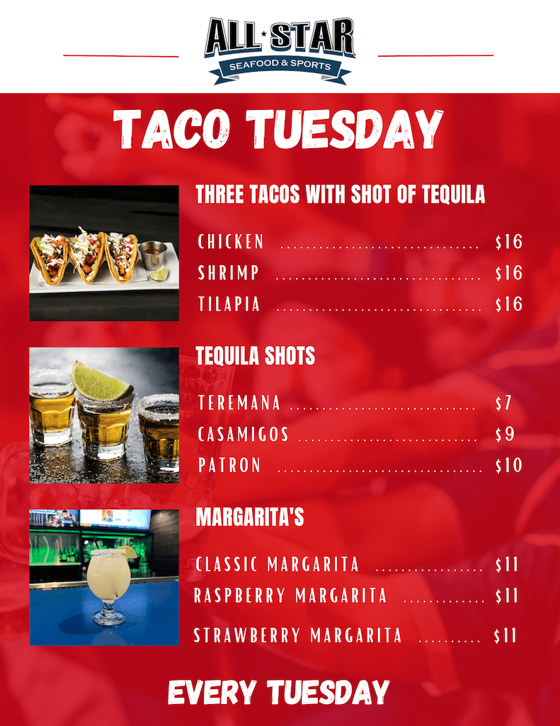 Taco Tuesday Menu